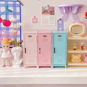 Cute Storage Mini Pink Locker for Desktop