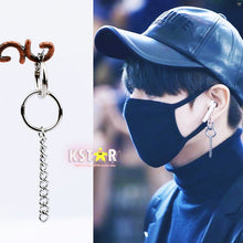 Jungkook's Style Double Ring Chain Earrings
